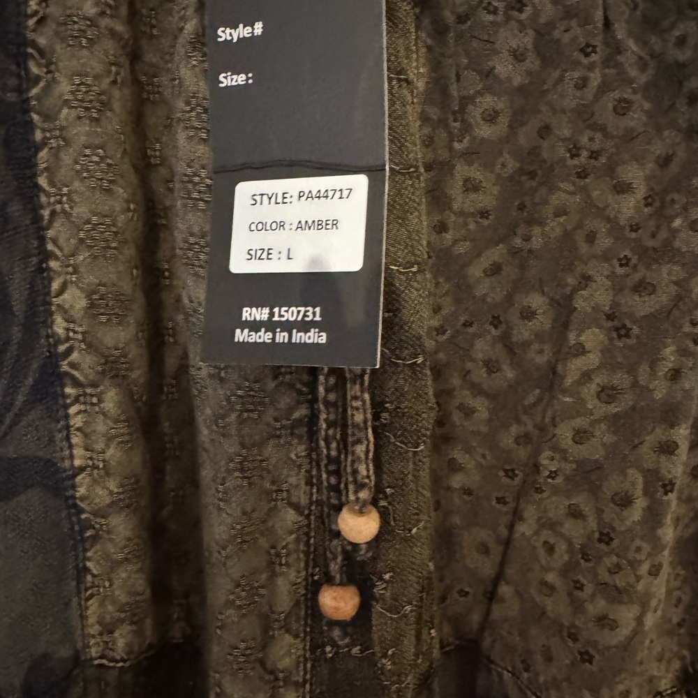 Young Threads. Patchwork Boho Wide-Leg Pants in Olive & Earth Tones - Picture 2 of 4